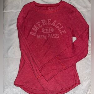 Red American Eagle Long Sleeve Tee